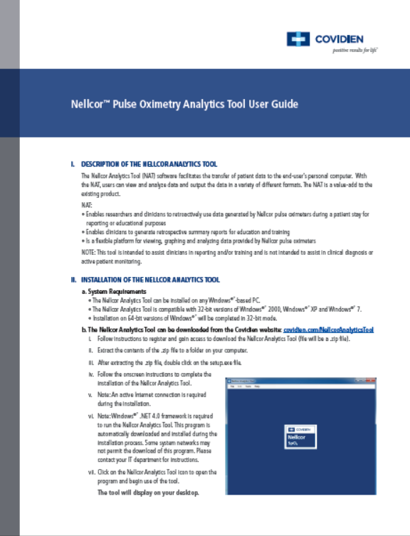 Nellcor Analytics Tool User Guide