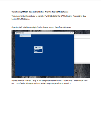 PM10N Data Transfer to NAT Software Instruction